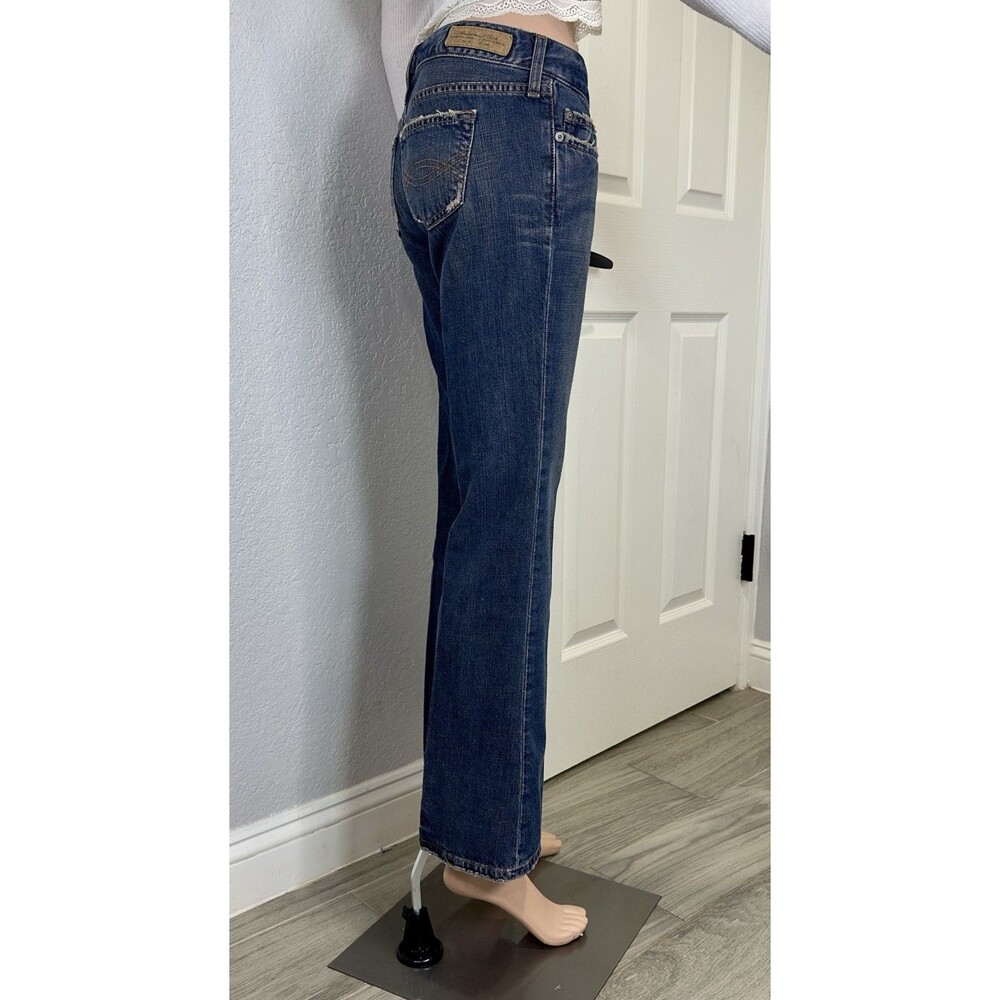 VTG Y2K Abercrombie & Fitch Womens 0S Low Rise Bootcut Jeans Distressed Cotton - Picture 3 of 12
